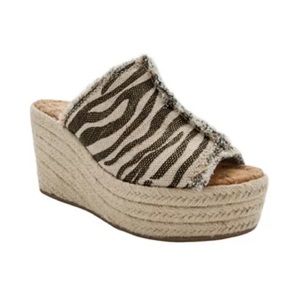 Espadrille Wedge sandals in natural zebra print